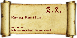 Rafay Kamilla névjegykártya